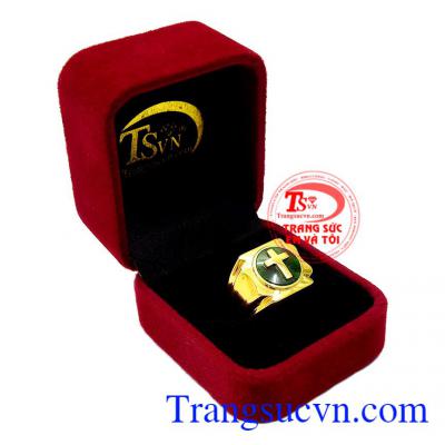 Nhẫn nam vàng Jadeite thánh giá