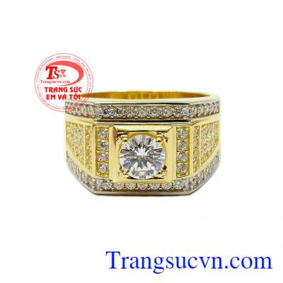 Sản phẩm được chế tác tinh tế bằng công nghệ cao, tạo nên một sản phẩm hoàn hảo,Nhẫn nam vàng nhập khẩu cao cấp