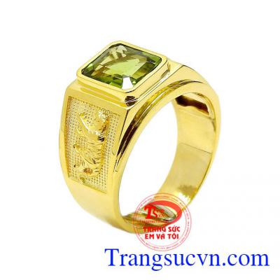 Nhẫn nam vàng Peridot tuổi Dần