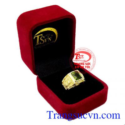 Nhẫn nam vàng Peridot tuổi Dần