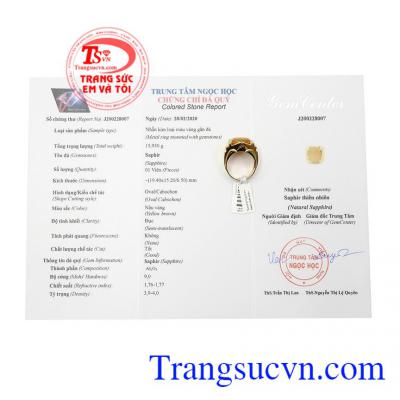 Nhẫn nam vàng Sapphire danh vọng
