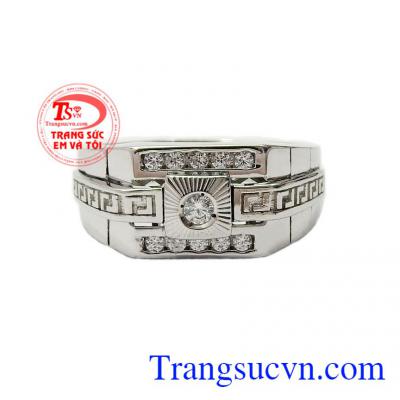 Với kiểu dáng đơn giản, thanh lịch mang đến vẻ đẳng cấp cho phái mạnh,Nhẫn nam vàng trắng doanh nhân