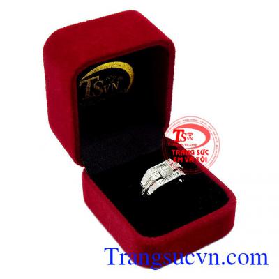 Nhẫn nam vàng trắng doanh nhân