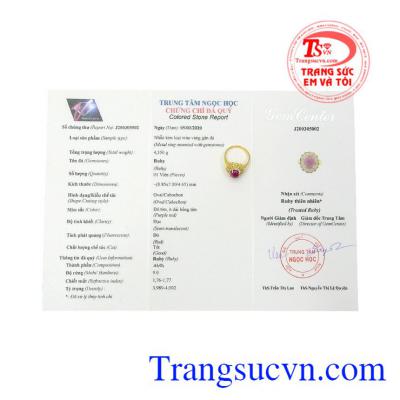 Nhẫn nữ ruby nữ hoàng tôn vinh nét đẹp phái nữ.