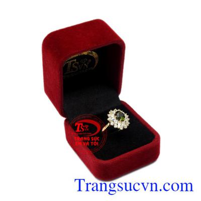 Nhẫn nữ Tourmaline sang trọng 14k