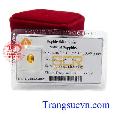 Sapphire vàng ép vỉ an nhiên là viên đá mang lại niềm vui, sự thịnh vượng và bình an cho con người
