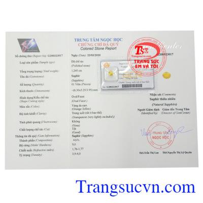 Sapphire vàng ép vỉ niềm tin có thể làm mặt dây chuyền, mặt nhẫn sang trọng và thời trang.