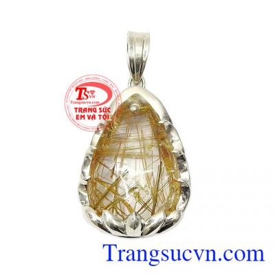 Thạch anh tóc vàng thịnh vượng là sản phẩm được chế tác từ thạch anh tóc thiên nhiên bọc bạc mang lại nhiều may mắn, sức khỏe cho người đeo,Thạch anh tóc vàng thịnh vượng