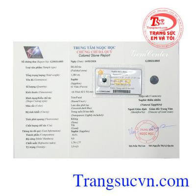 Viên saphir thích hợp làm mặt dây hoặc mặt nhẫn cho nữ. Viên saphir thiên nhiên đẹp