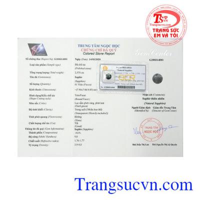 Saphir là một trong những loài đá quý và hiếm trên thế giới. Viên saphir thiên nhiên tròn