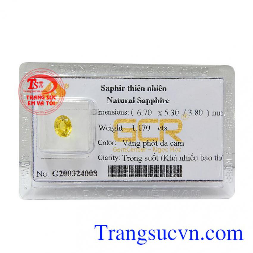 Sapphire vàng bình an may mắn