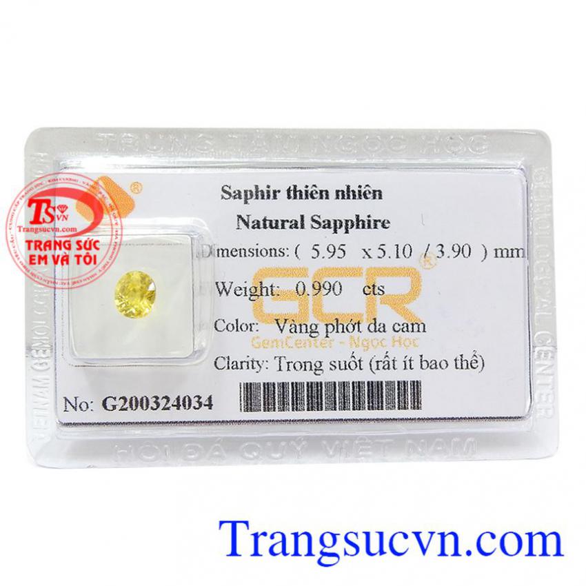 Sapphire vàng ép vỉ thủy chung