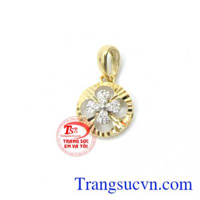 Mặt dây nữ vàng tây hoa đẹp Korea