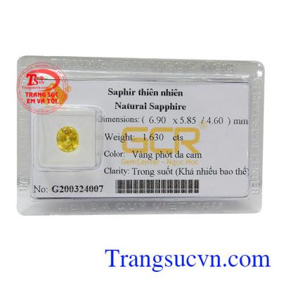 Sapphire vàng ép vỉ sáng tạo giúp con người luôn minh mẫn, sáng suốt, là viên đá của trí tuệ