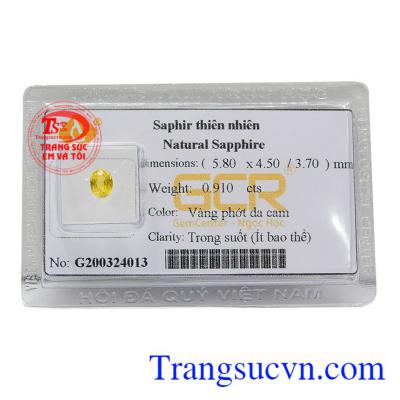 Sapphire vàng ép vỉ trung thành là biểu tượng cho tình yêu, làm tăng lòng chung thủy, sự chân thật, chống lại những điều gian trá