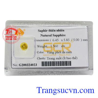 Sapphire vàng thiên nhiên đại cát chất lượng cao là viên đá của thịnh vượng, bình an và may mắn