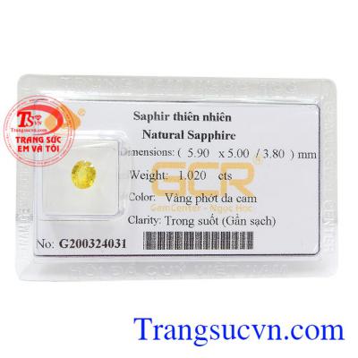 Sapphire vàng thiên nhiên phát tài là viên đá của tài lộc, thịnh vượng và bình an
