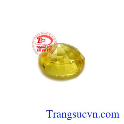 Sapphire vàng thiên nhiên phát tài bền đẹp, màu sắc tươi sáng, có giấy kiểm định đá quý đảm bảo.