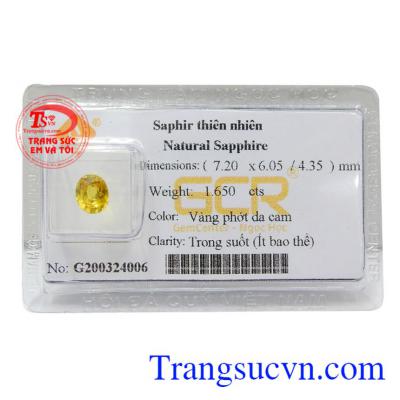 Sapphire vàng thiên nhiên trí tuệ