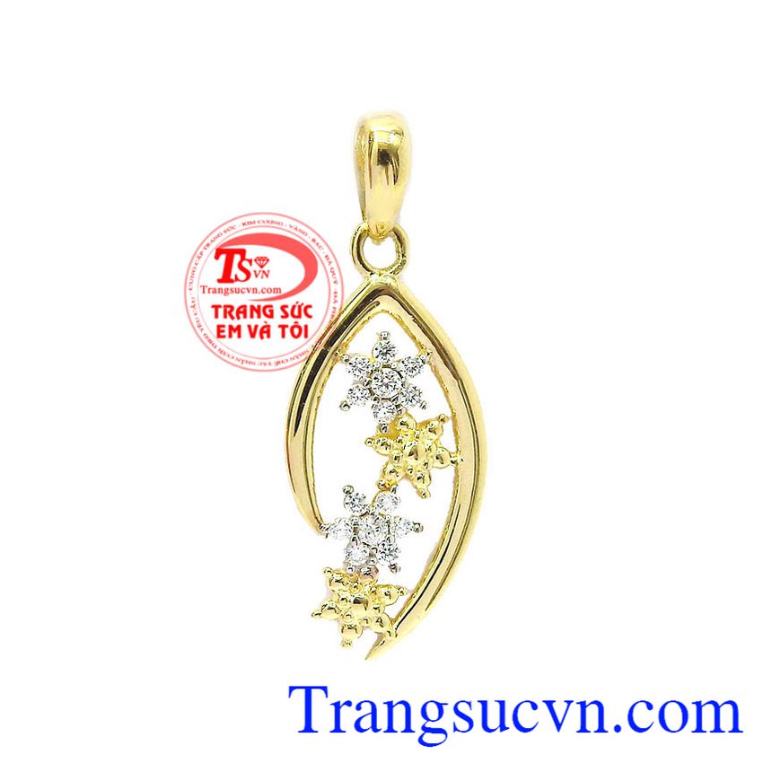 Mặt dây chuyền nữ may mắn vàng 10k nhập khẩu nguyên chiếc từ Hàn Quốc kiểu dáng tinh xảo, độc đáo