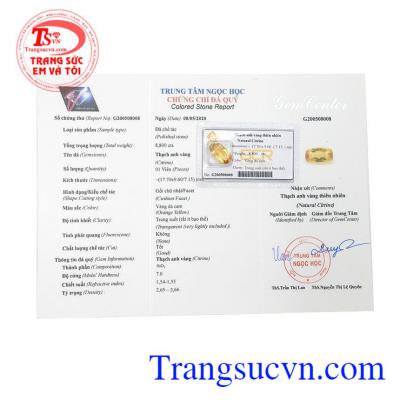 Thạch anh vàng thiên nhiên mang màu sắc tươi sáng, hợp phong thủy, thích hợp với người mệnh thổ và mệnh kim. Đá ép vỉ thạch anh vàng độc đáo