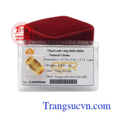 Đá ép vỉ thạch anh vàng độc đáo với hình gối chữ nhật facet sang trọng và tinh tế. 