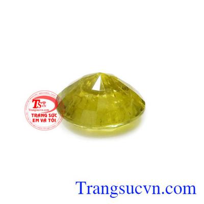 Đá Tourmaline vàng ép vỉ có giấy kiểm định uy tín.