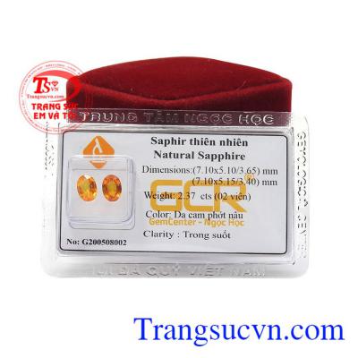 Thích hợp làm hoa tai cho phái đẹp. Đôi bông tai sapphire vàng