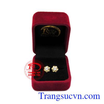 Hoa tai nữ hoa mai vàng 10k