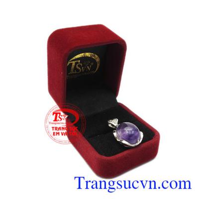 Mặt bạc nữ thạch anh tím đẹp