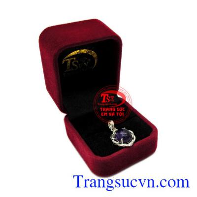 Mặt bạc thạch anh tím độc đáo