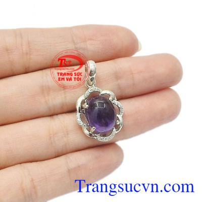 Mặt bạc thạch anh tím độc đáo chất lượng.