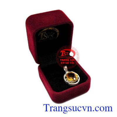 Mặt bạc thạch anh vàng đẹp