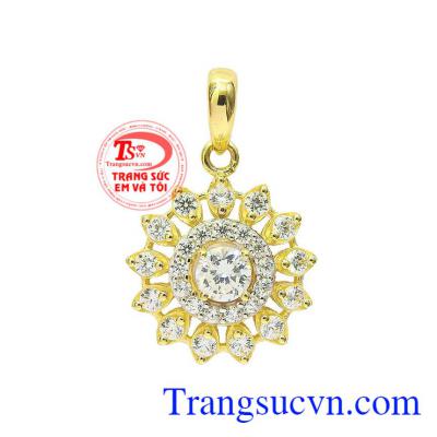 Mặt dây chuyền đính đá sang trọng vàng 10k nhập khẩu nguyên chiếc Korea rất được phái đẹp ưa chuộng