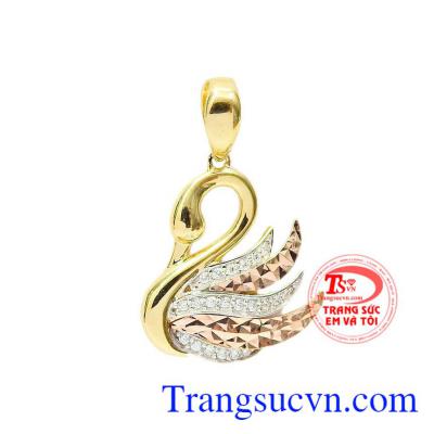 Mặt dây chuyền vàng xinh xắn 10k nhập khẩu Korea thiết kế công nghệ cao cấp, đường nét đẹp, tinh xảo