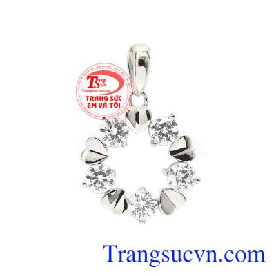 Mặt dây nữ vàng trắng phong cách 10k nhập khẩu Hàn Quốc bền đẹp, chất lượng, thiết kế độc đáo