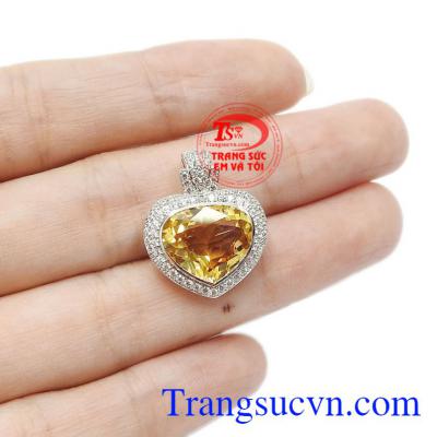 Mặt nữ vàng trắng thạch anh vàng vàng 18k chất lượng.