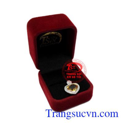 Mặt nữ vàng trắng thạch anh vàng