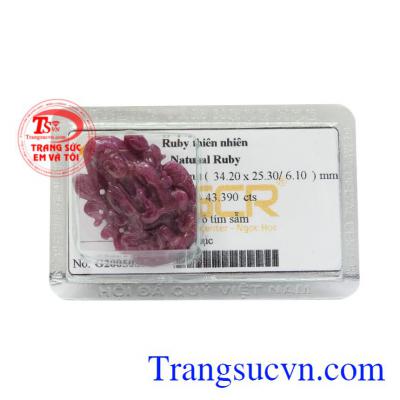 Mặt phật quan âm ruby thiên nhiên