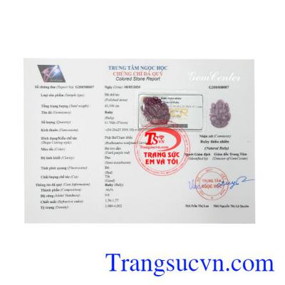 Mặt phật quan âm ruby