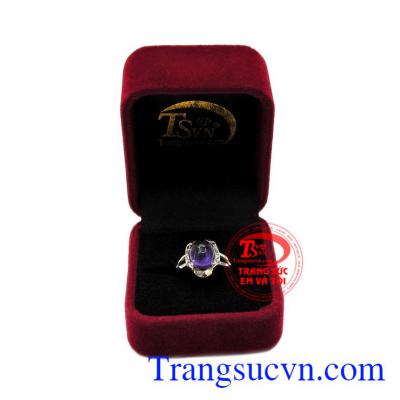 Nhẫn nữ bạc thạch anh tím