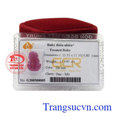 Tỳ hưu Ruby thiên nhiên có giấy kiểm định