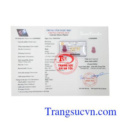 Tỳ hưu Ruby thiên nhiên chất lượng.
