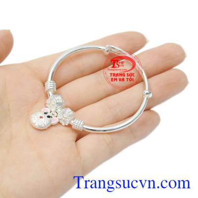 Vòng bạc tuổi Tý dễ thương giao hàng tận nơi.