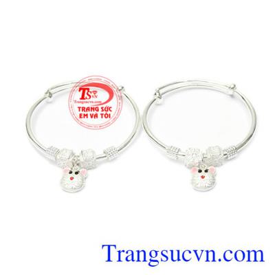 Vòng bạc tuổi Tý dễ thương