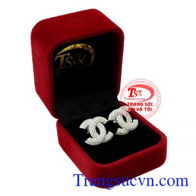 Hoa tai bạc Chanel