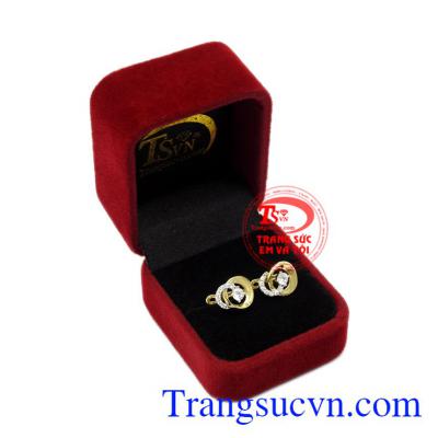 Hoa tai vàng kiêu sa vàng 18k bảo hành uy tín.