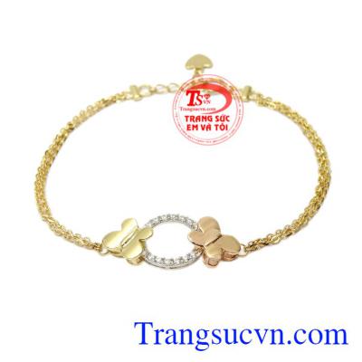 Lắc tay vàng uyên ương là sản phẩm được nhập khẩu từ Korea vàng 10k chất lượng, bền đẹp.