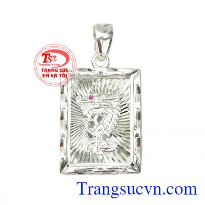 Mặt bạc nam rồng uy quyền kiểu dáng mạnh mẽ, đầy nam tính,Mặt bạc nam rồng uy quyền