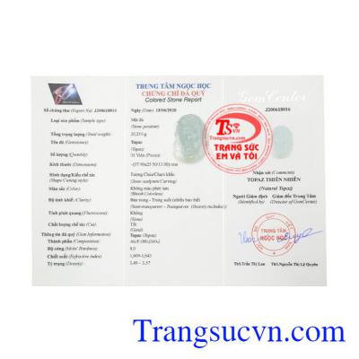 Mặt Chúa Topaz thiên nhiên mang đến điềm lành và sự cứu rỗi.